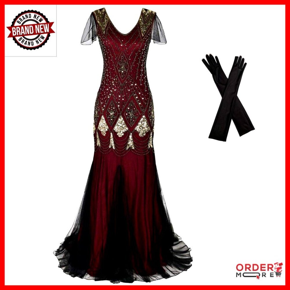 Plus Size Formal Evening Gown Mermaid Dress with Long Gloves